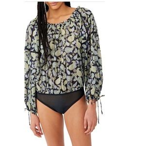 FREE PEOPLE Sundown Paisley Bodysuit in Classic Combo
